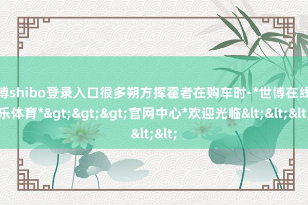 世博shibo登录入口很多朔方挥霍者在购车时-*世博在线娱乐体育*>>>官网中心*欢迎光临<<<