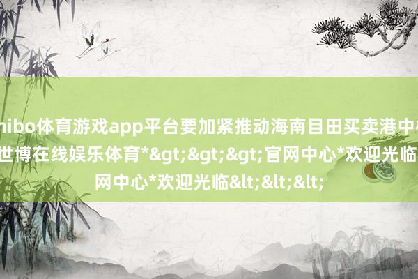 shibo体育游戏app平台要加紧推动海南目田买卖港中枢战术落地-*世博在线娱乐体育*>>>官网中心*欢迎光临<<<