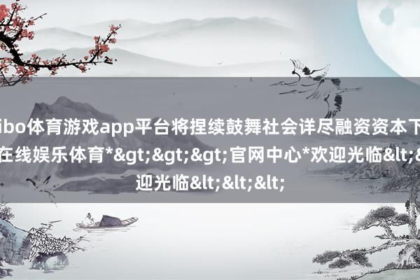 shibo体育游戏app平台将捏续鼓舞社会详尽融资资本下跌-*世博在线娱乐体育*>>>官网中心*欢迎光临<<<