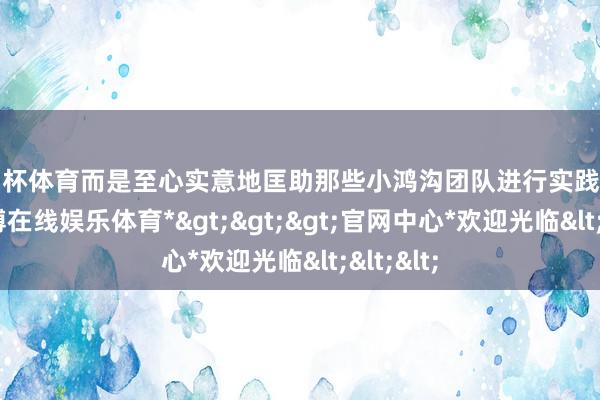 欧洲杯体育而是至心实意地匡助那些小鸿沟团队进行实践和测试-*世博在线娱乐体育*>>>官网中心*欢迎光临<<<