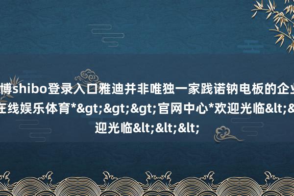 世博shibo登录入口雅迪并非唯独一家践诺钠电板的企业-*世博在线娱乐体育*>>>官网中心*欢迎光临<<<