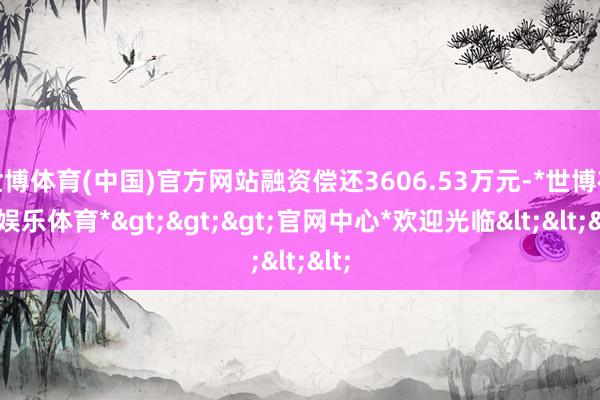 世博体育(中国)官方网站融资偿还3606.53万元-*世博在线娱乐体育*>>>官网中心*欢迎光临<<<
