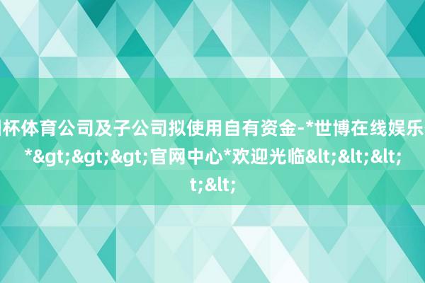 欧洲杯体育公司及子公司拟使用自有资金-*世博在线娱乐体育*>>>官网中心*欢迎光临<<<